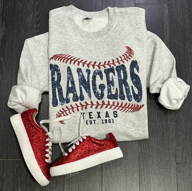 Rangers Texas Est. 1961 faux sequin lettering sweatshirt