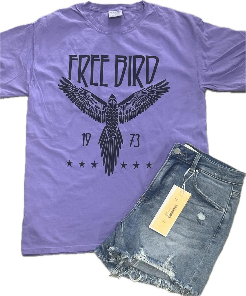 Free Bird Graphic T-Shirt (Purple)