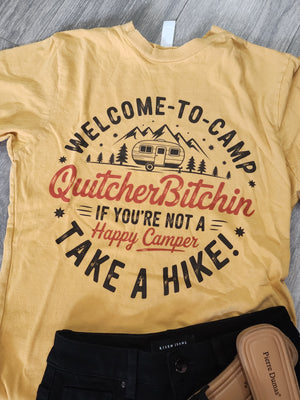 Quitcher Bitchin' Camp T-Shirt (Mustard)