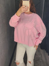 Daisy Sweatshirt (Cotton Candy Pink)