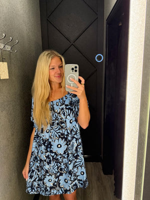 Wilmington Dress (Multi-Blue)