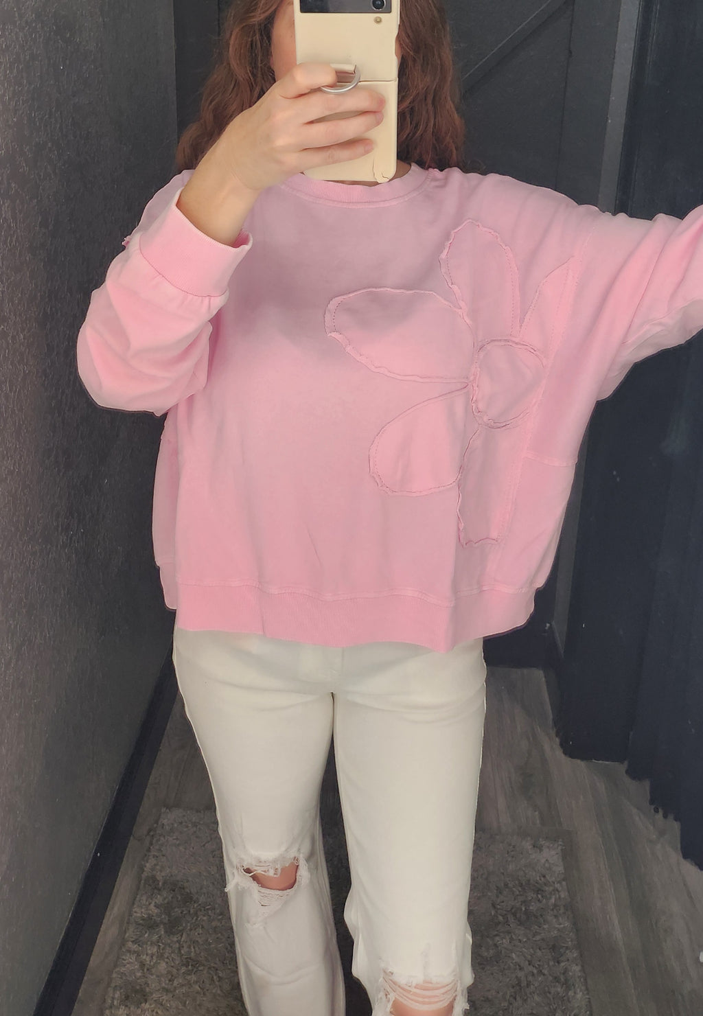 Daisy Sweatshirt (Cotton Candy Pink)